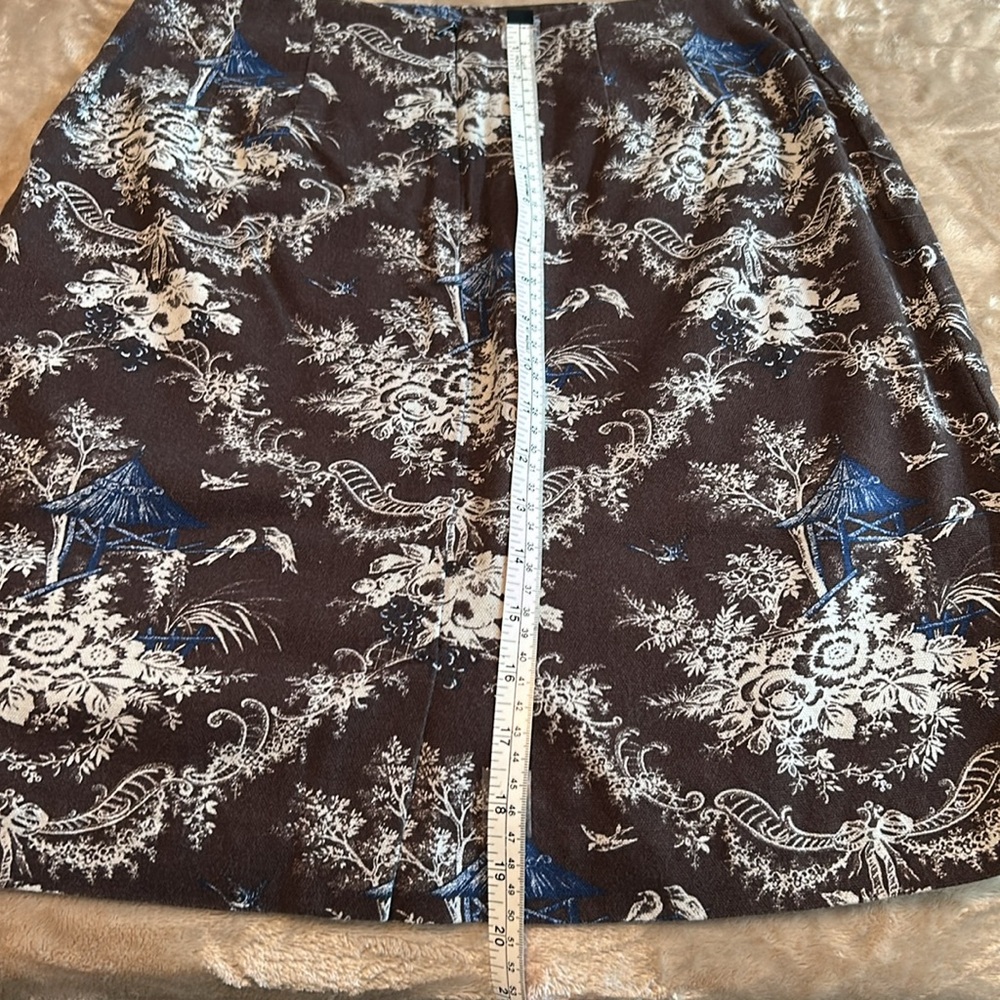 Talbots Elegant Brown And Blue Patterned Skirt - image 6